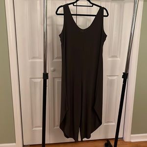 Green gaucho capri length jumpsuit